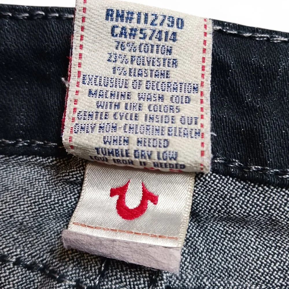 True Religion Serena Y2K Glitter Jeans Size 27 Dark Wash Skinny Made in USA - Picture 7 of 14